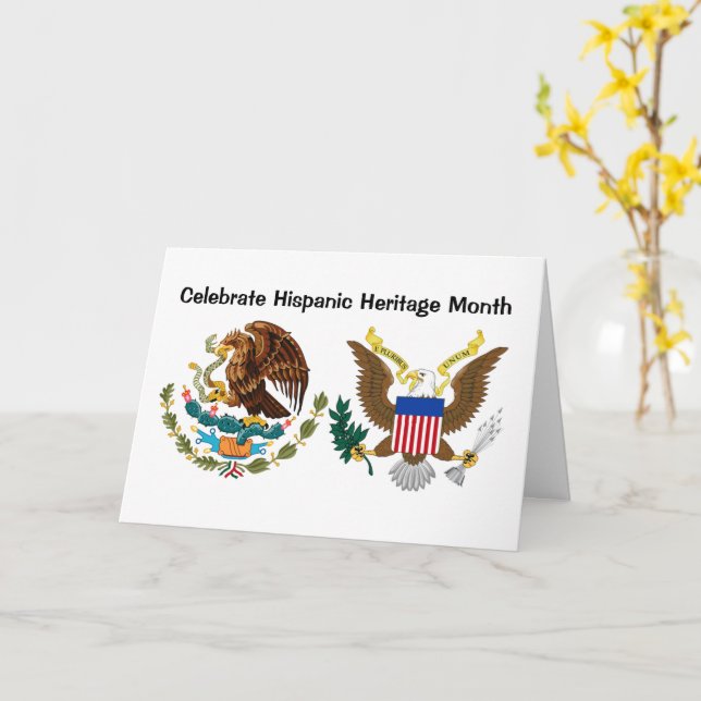 Nationales hispanisches Erbe Monat - Adler Karte (Gelbe Blume)