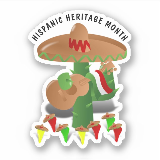 Nationales hispanisches Erbe Monat - Kaktus Aufkleber (Vorderseite)