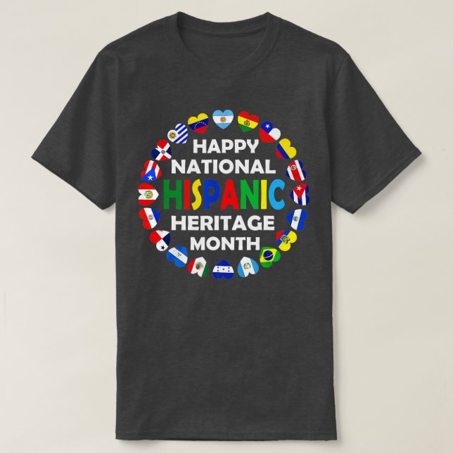 Nationales hispanisches Erbe Monat Latino Alle Län T-Shirt (Design vorne)