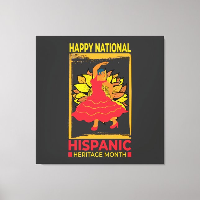 Nationales hispanisches Kulturerbe Monat Leinwanddruck (Vorderseite)