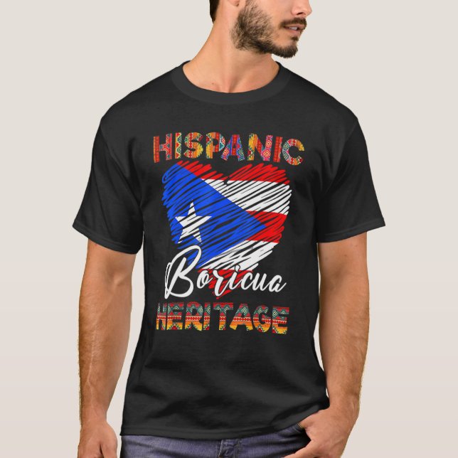 Nationales hispanisches Kulturerbe Monat Puerto Ri T-Shirt (Vorderseite)