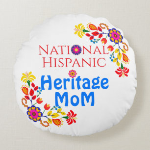 Nationales hispanisches Kulturerbe Monat Stolze Rundes Kissen