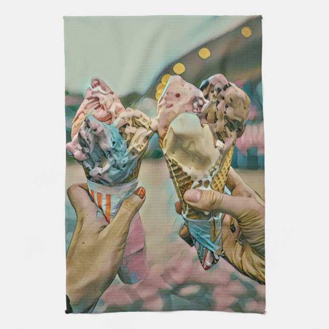 Nationales Ice Cream Day-Geschenk Geschirrtuch (Vertikal)