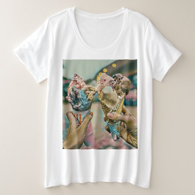 Nationales Ice Cream Day-Geschenk Große Größe T-Shirt (Design vorne)