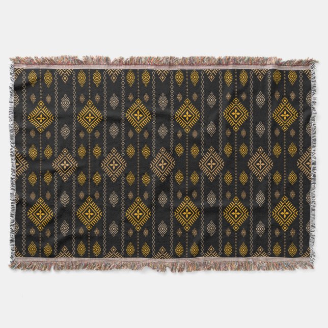 Nationales Muster Boho Kultur Ethnic Design Decke (Vorderseite)