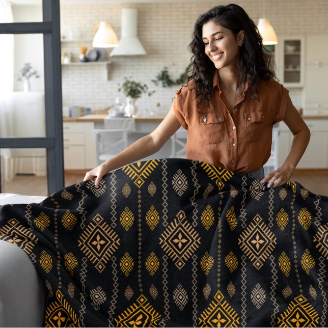 Nationales Muster Boho Kultur Ethnic Design Fleecedecke (Von Creator hochgeladen)