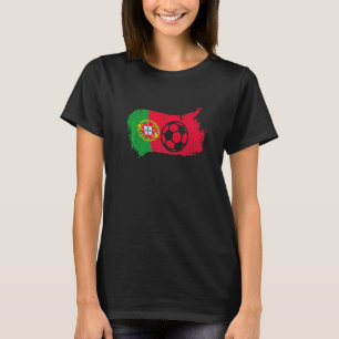 Nationales portugiesisches Retro-Flag-Fußballball- T-Shirt