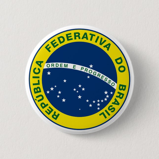 Nationales Siegel Brasiliens Button (Vorderseite)