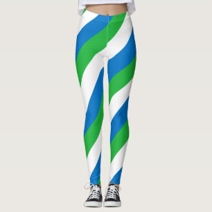 Nationalfarben der Flagge Sierra Leones diagonal g Leggings