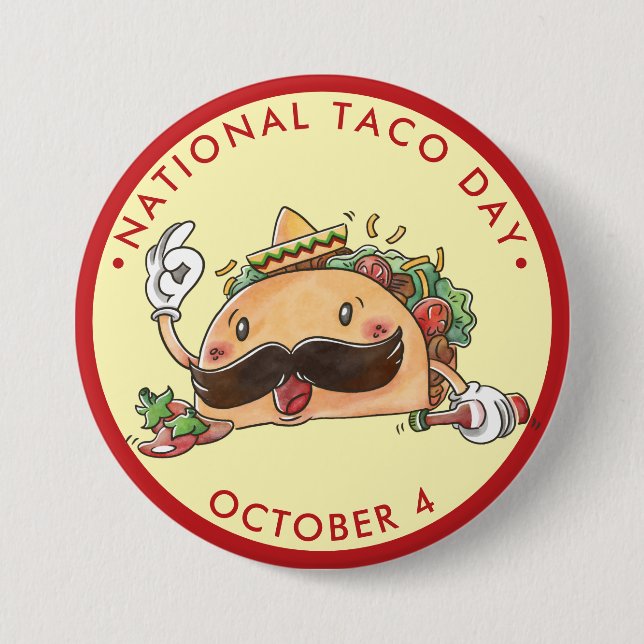 Nationalfeiertag, Aquarelltako in Sombrero Button (Vorderseite)