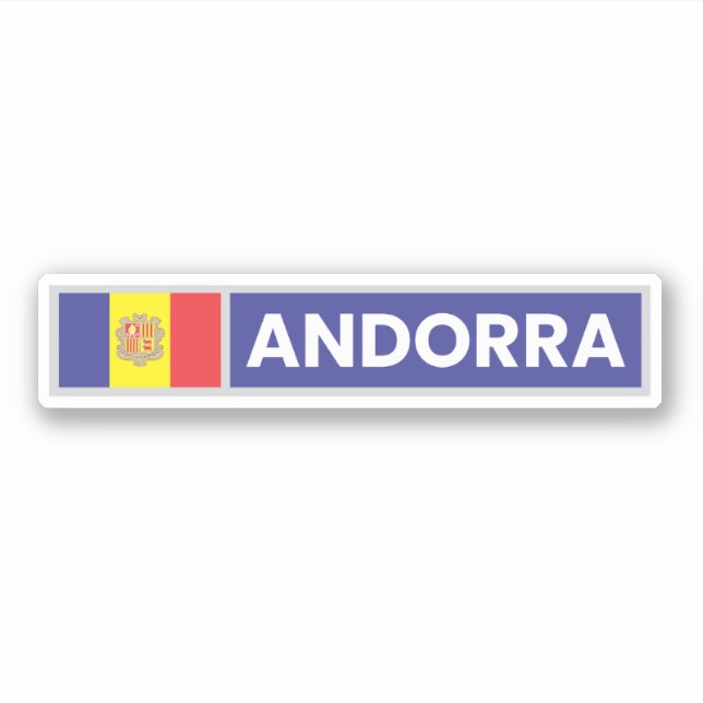 Nationalflagge Andorra Aufkleber (Vorderseite)