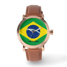 Nationalflagge Brasiliens Armbanduhr