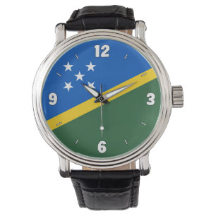 Nationalflagge der Salomonen Elegant Patriotic Armbanduhr