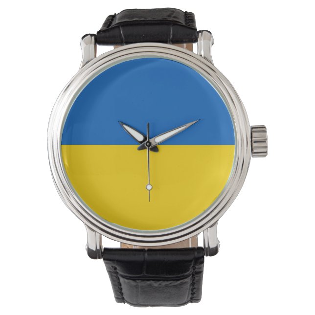 Nationalflagge der Ukraine Armbanduhr (Vorderseite)