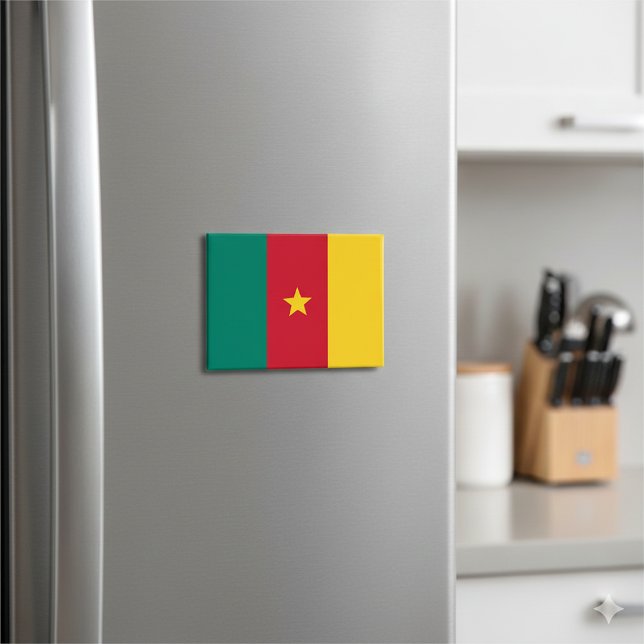 Nationalflagge des Kameruner Rechteck-Magneten Magnet (National Flag of Cameroon Rectangle Magnet)
