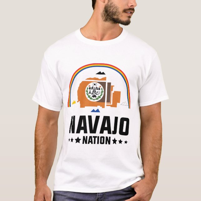 Nationalflagge des Stammes navajo - großes Siegel T-Shirt (Vorderseite)