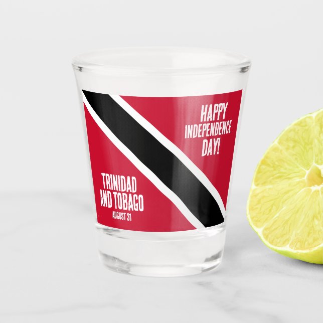 Nationalflagge des Trinidad und Tobago Schnapsglas (Vorderseite)