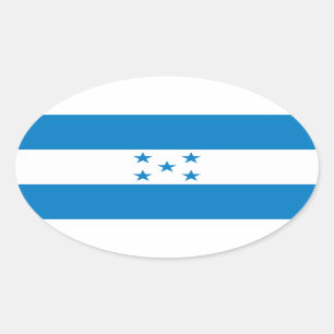 Nationalflagge Honduras Ovaler Aufkleber