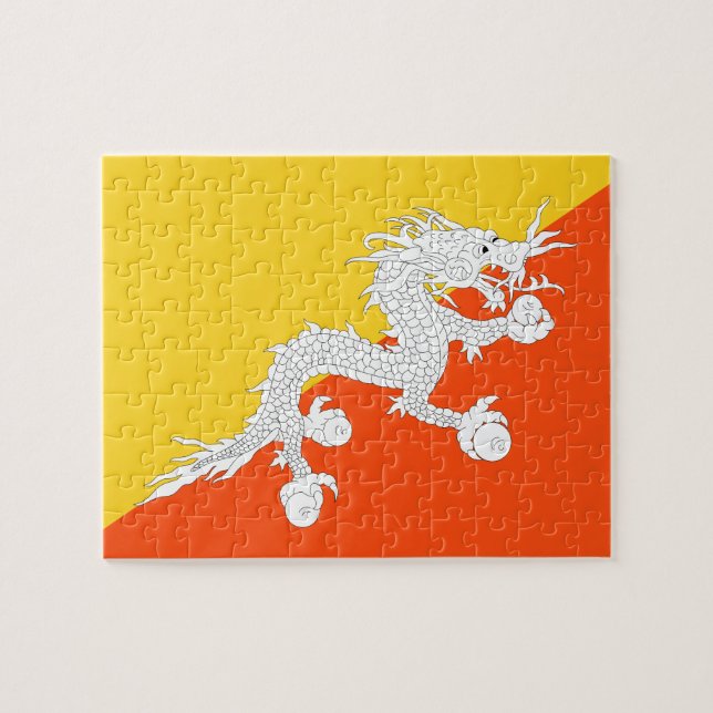 Nationalflagge in Bhutan (Horizontal)
