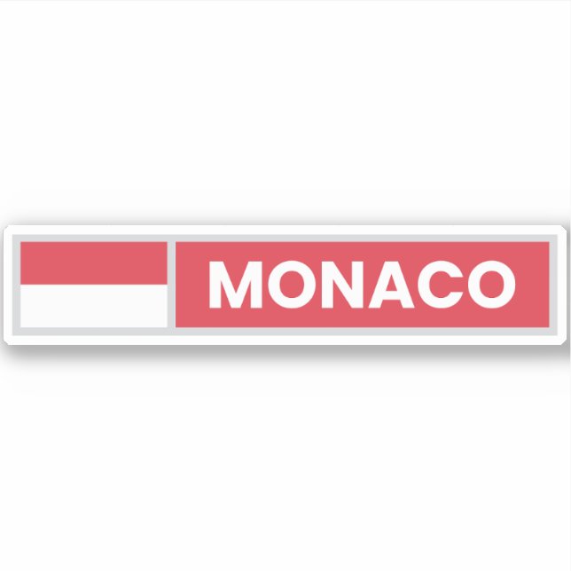 Nationalflagge Monaco Aufkleber (Vorderseite)