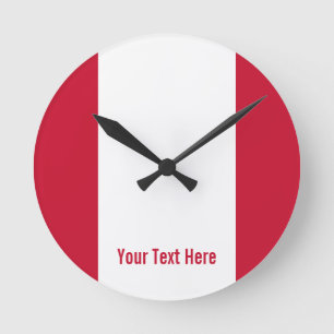 Nationalflagge Perus Runde Wanduhr