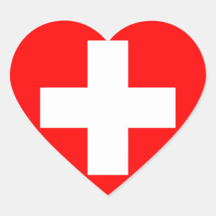 Nationalflagge Schweiz Herz-Aufkleber