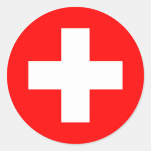 Nationalflagge Schweiz Runder Aufkleber