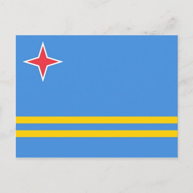 Nationalflagge von Aruba Postkarte (Vorderseite)