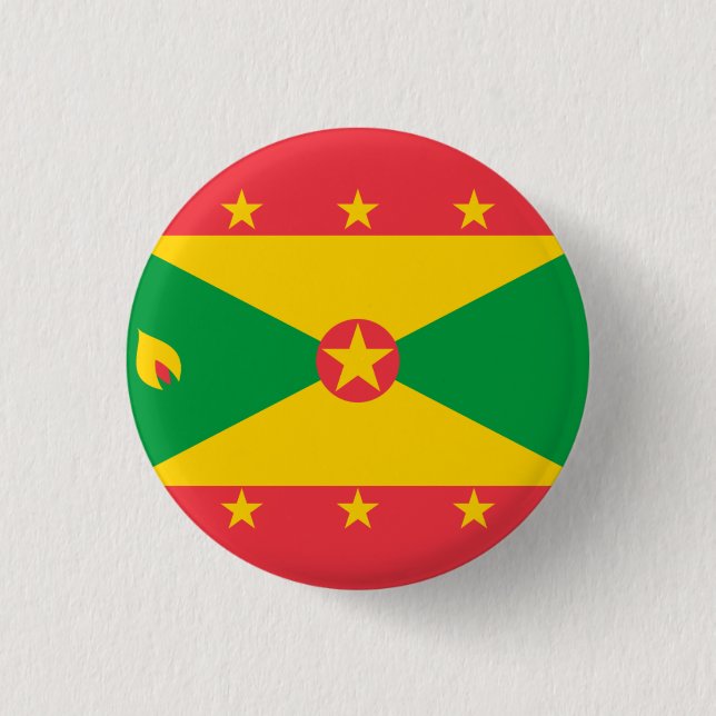 Nationalflagge von Grenada Button (Vorderseite)