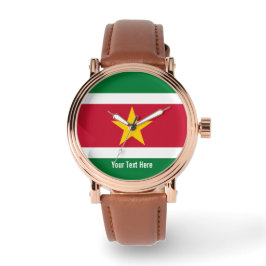 Nationalflagge von Suriname Armbanduhr