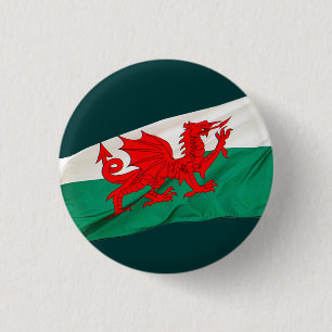 Nationalflagge Wales, Patriotischer Roter Drache Button