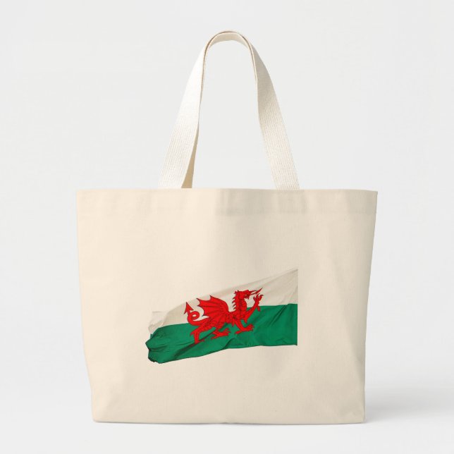 Nationalflagge Wales, Patriotischer Roter Drache Jumbo Stoffbeutel (Vorne)
