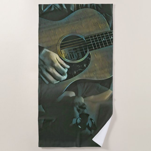 Nationalgitarrengeschenk Strandtuch (Vorderseite)