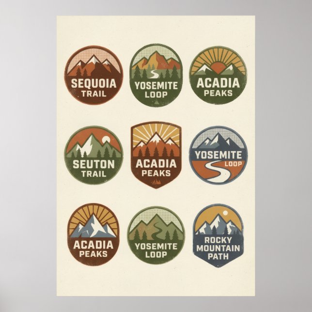 Nationalpark-Abzeichen Reiseposter Poster (Vorne)