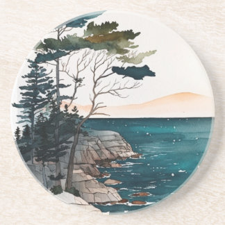 Nationalpark Acadia Boho Wasserfarbe Getränkeuntersetzer