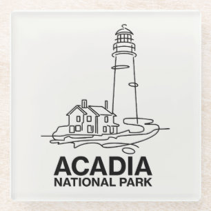 Nationalpark Acadia Lighthouse Kunst, Dichtung und Glasuntersetzer