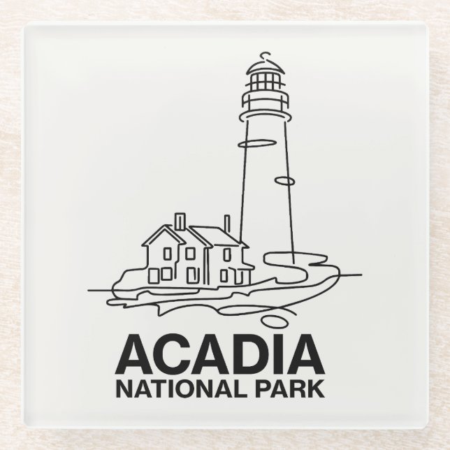 Nationalpark Acadia Lighthouse Kunst, Dichtung und Glasuntersetzer (Vorderseite)