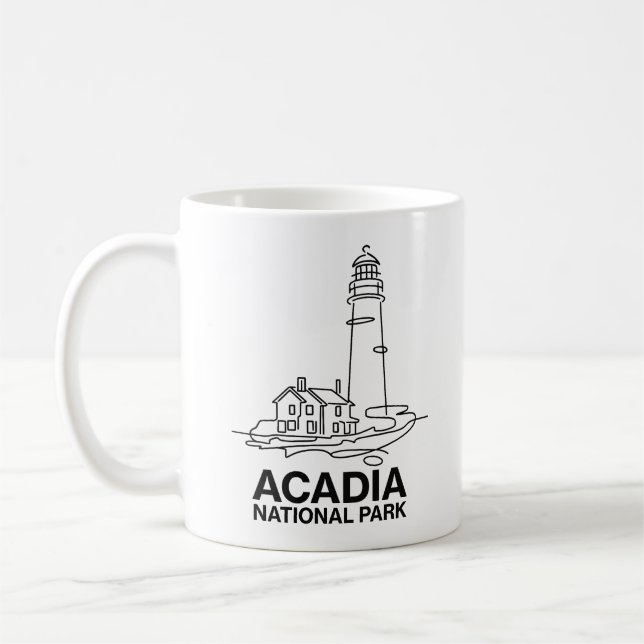 Nationalpark Acadia Lighthouse Kunst, Dichtung und Kaffeetasse (Links)