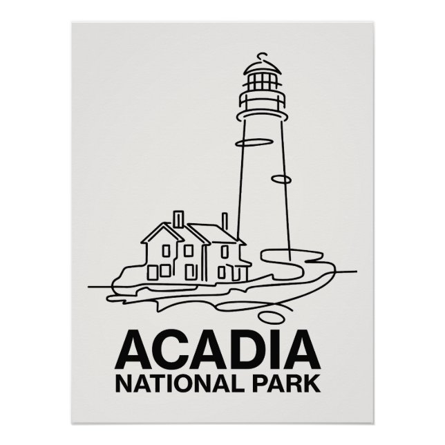 Nationalpark Acadia Lighthouse Kunst, Dichtung und Poster (Vorderseite)