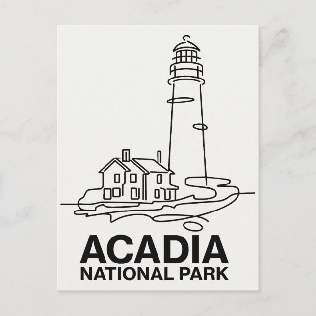 Nationalpark Acadia Lighthouse Kunst, Dichtung und Postkarte (Vorderseite)