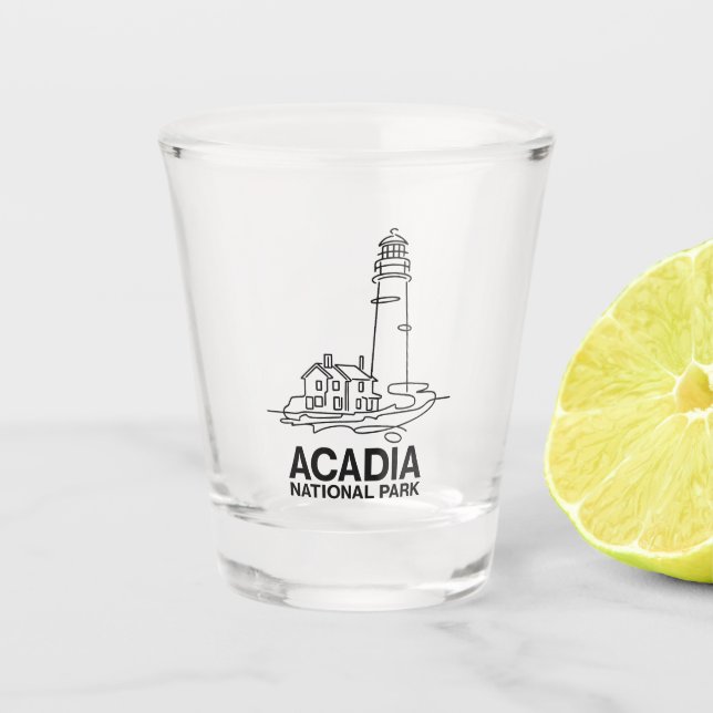 Nationalpark Acadia Lighthouse Kunst, Dichtung und Schnapsglas (Vorderseite)