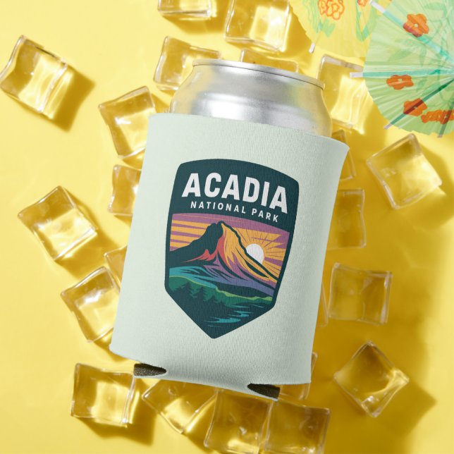 Nationalpark Acadia Sunset Abzeichen Illustration Dosenkühler (In Situ Sommer)