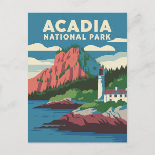 Nationalpark Acadia Vintage-Leuchtturm Postkarte