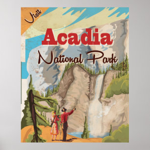 Nationalpark Acadia Vintage Travel Poster