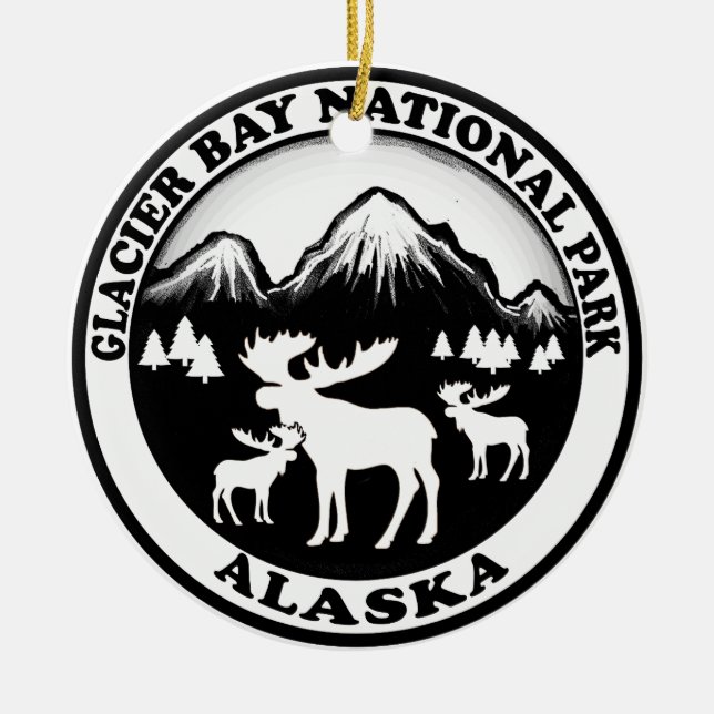Nationalpark-Alaska-Elchkreis Glacier Bays Keramikornament (Vorne)