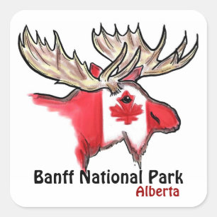 Nationalpark-Albertas Kanada Banffs Elchaufkleber Quadratischer Aufkleber