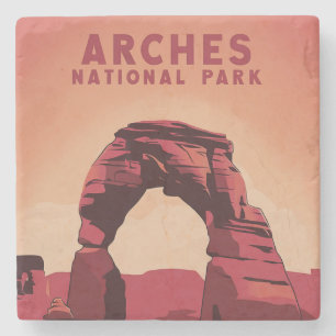 Nationalpark Arches Minimalistische Illustration Steinuntersetzer
