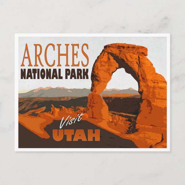 Nationalpark Arches, Utah Vintage Postkarte (Vorderseite)
