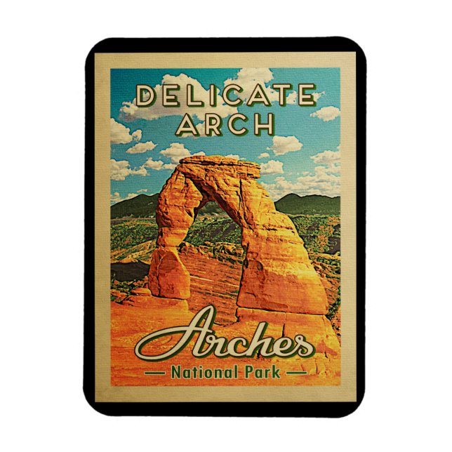Nationalpark Arches - Vintager, delikater Arche Magnet (Vertikal)