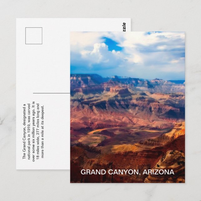 Nationalpark Arizona Grand Canyon Postkarte (Vorne/Hinten)